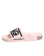 Dolce & Gabbana Pink Rubber Slides Sandals Beachwear Shoes - Zeiniez