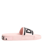 Dolce & Gabbana Pink Rubber Slides Sandals Beachwear Shoes - Zeiniez