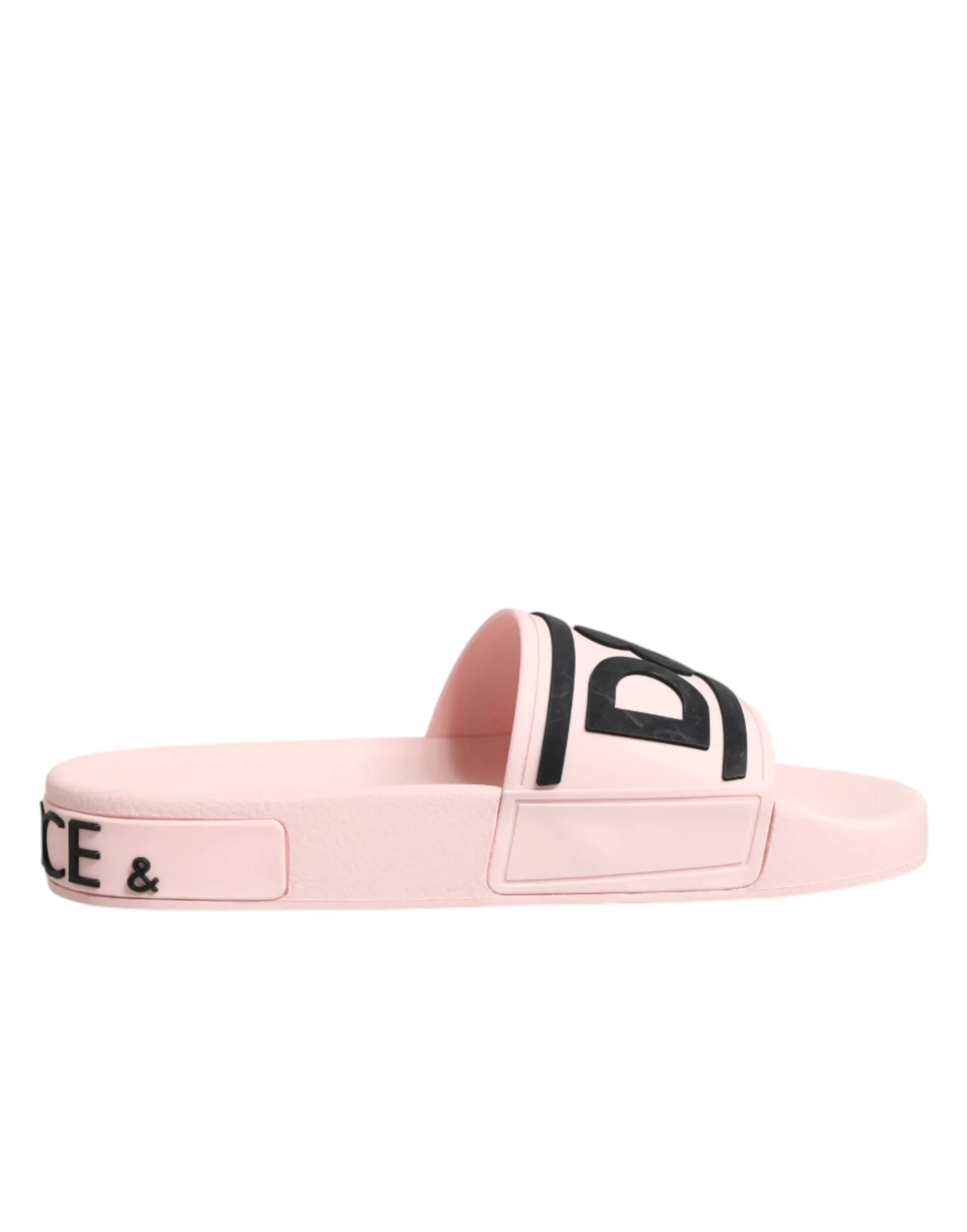 Dolce & Gabbana Pink Rubber Slides Sandals Beachwear Shoes - Zeiniez