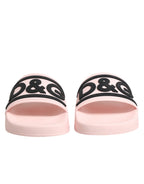 Dolce & Gabbana Pink Rubber Slides Sandals Beachwear Shoes - Zeiniez
