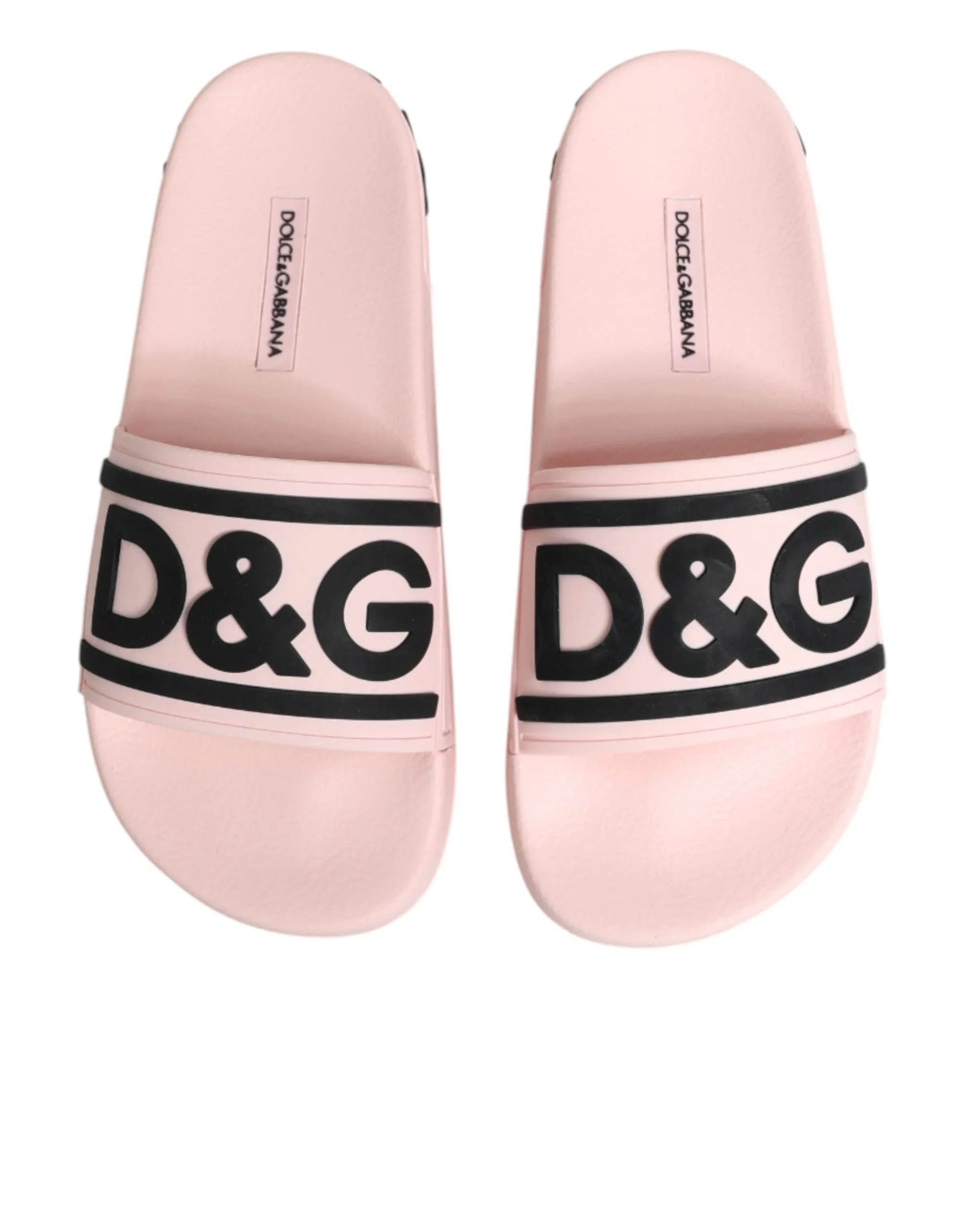 Dolce & Gabbana Pink Rubber Slides Sandals Beachwear Shoes - Zeiniez