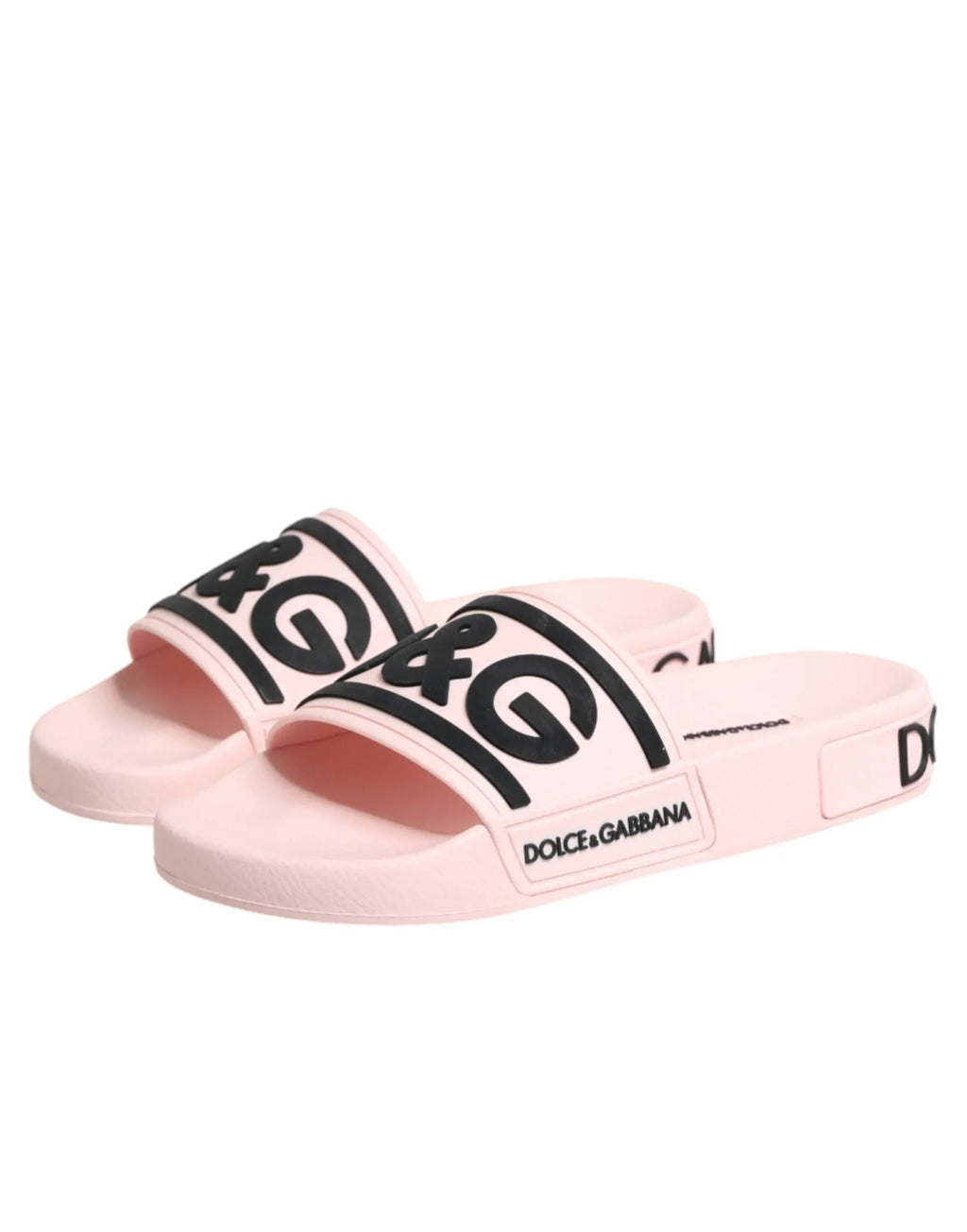 Dolce & Gabbana Pink Rubber Slides Sandals Beachwear Shoes - Zeiniez
