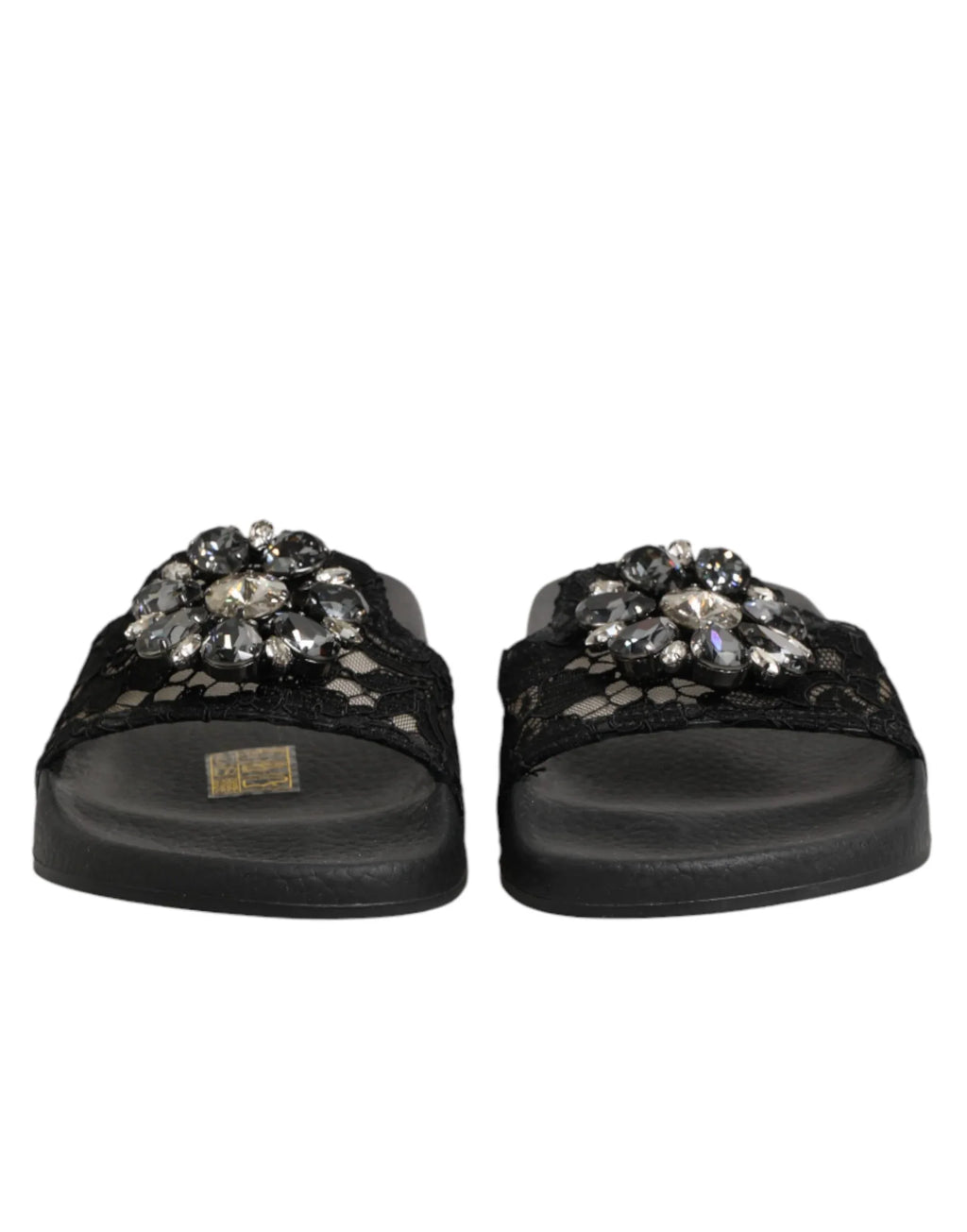Dolce & Gabbana Black Devotion Matelassé Leather Slides Shoes - Zeiniez