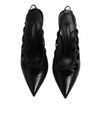 Dolce & Gabbana Leather High Heels Slingback Shoes - Zeiniez