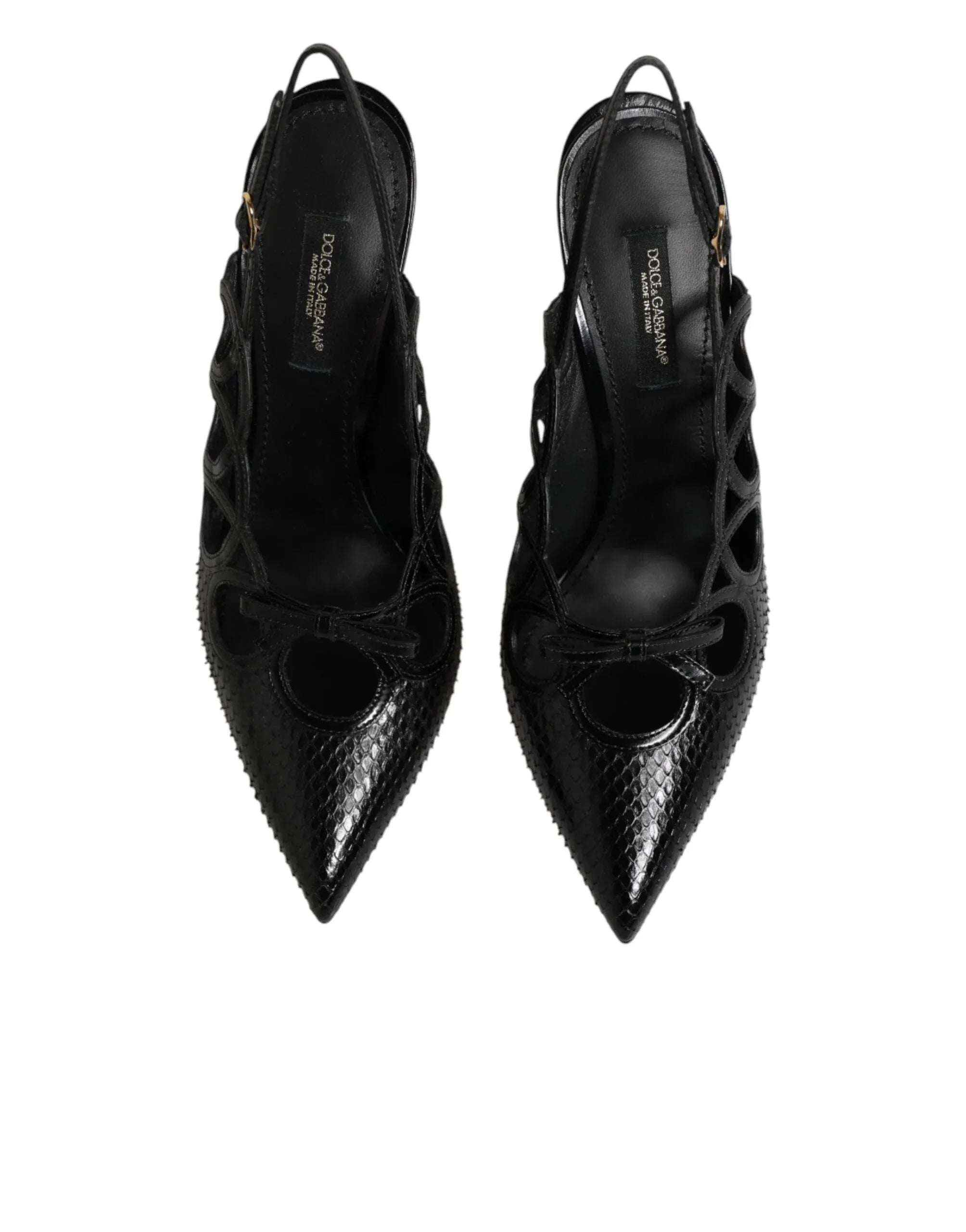 Dolce & Gabbana Leather High Heels Slingback Shoes - Zeiniez
