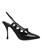 Dolce & Gabbana Leather High Heels Slingback Shoes - Zeiniez