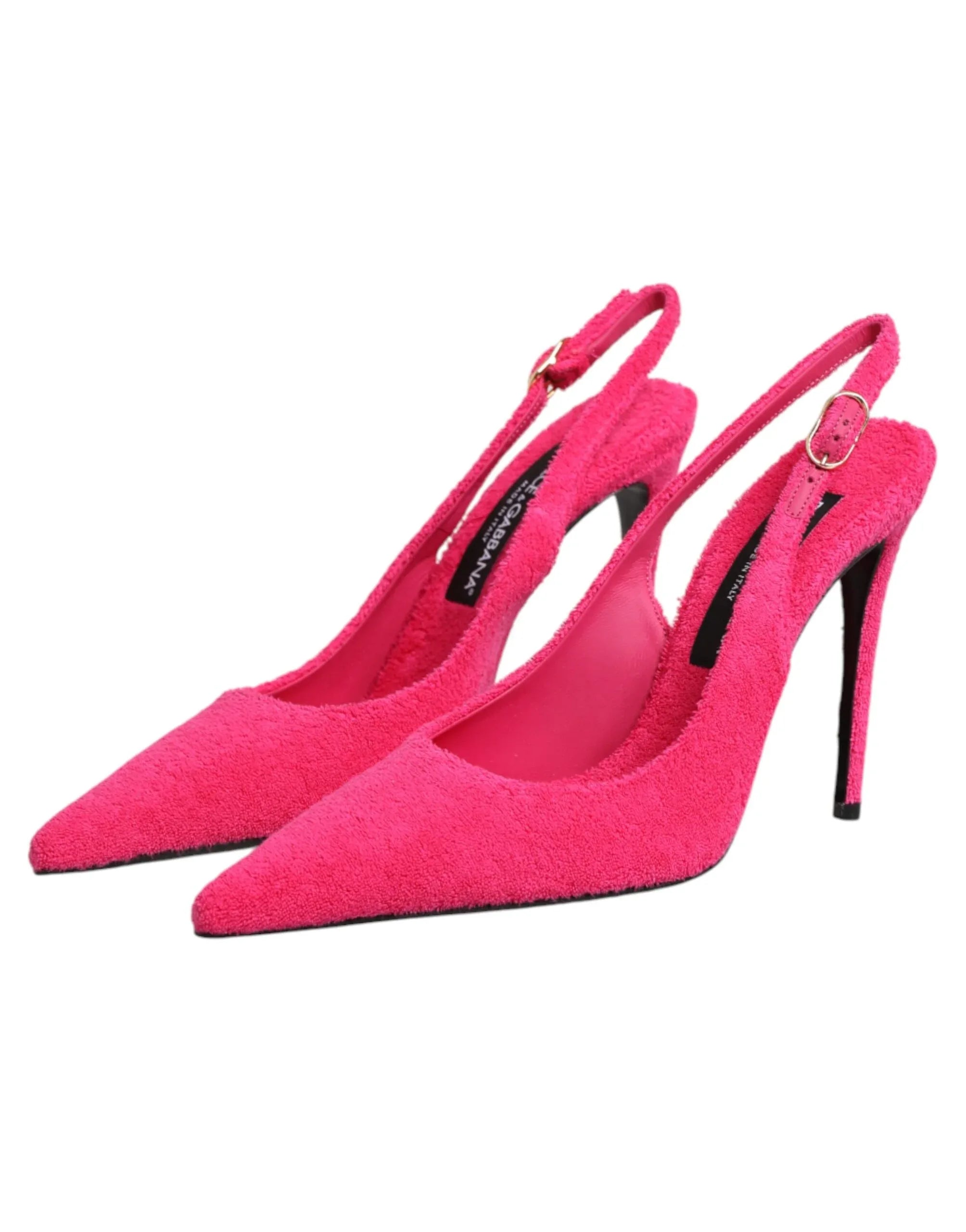 Dolce & Gabbana Pink Suede High Heels Slingback Shoes - Zeiniez