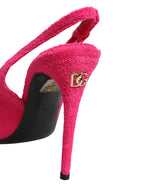 Dolce & Gabbana Pink Suede High Heels Slingback Shoes - Zeiniez