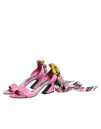 Dolce & Gabbana Pink Leather High Heels Sandals Shoes - Zeiniez