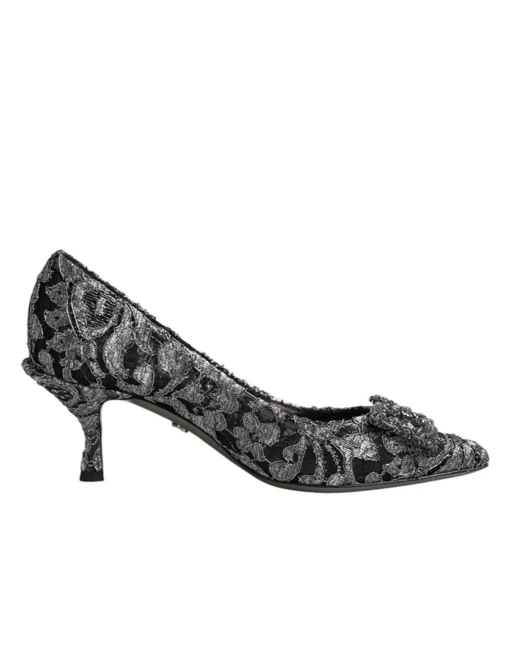 Dolce & Gabbana Silver Lace DG Amore Heels Pumps Shoes - Zeiniez