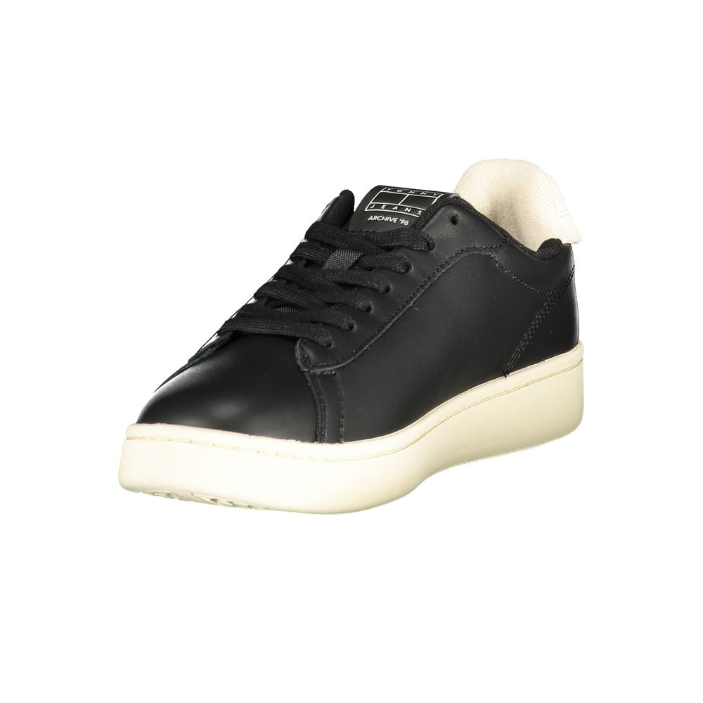 Tommy Hilfiger Black Leather Women Sneaker - Zeiniez