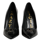 Dolce & Gabbana Black Bag Embellished Heels Pumps Shoes - Zeiniez