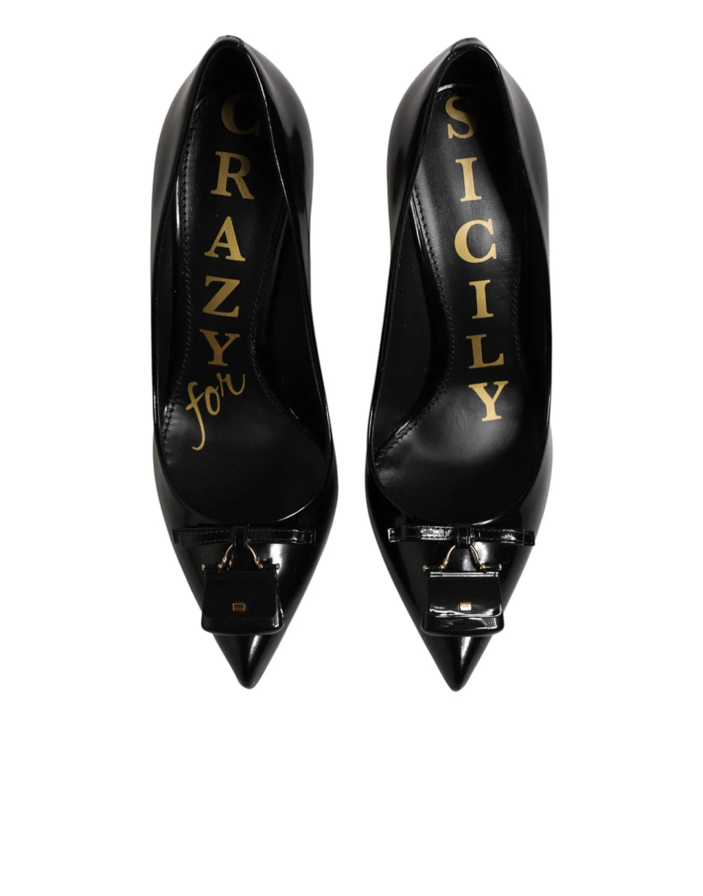 Dolce & Gabbana Black Bag Embellished Heels Pumps Shoes - Zeiniez