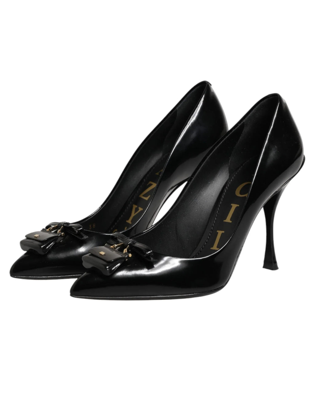 Dolce & Gabbana Black Bag Embellished Heels Pumps Shoes - Zeiniez