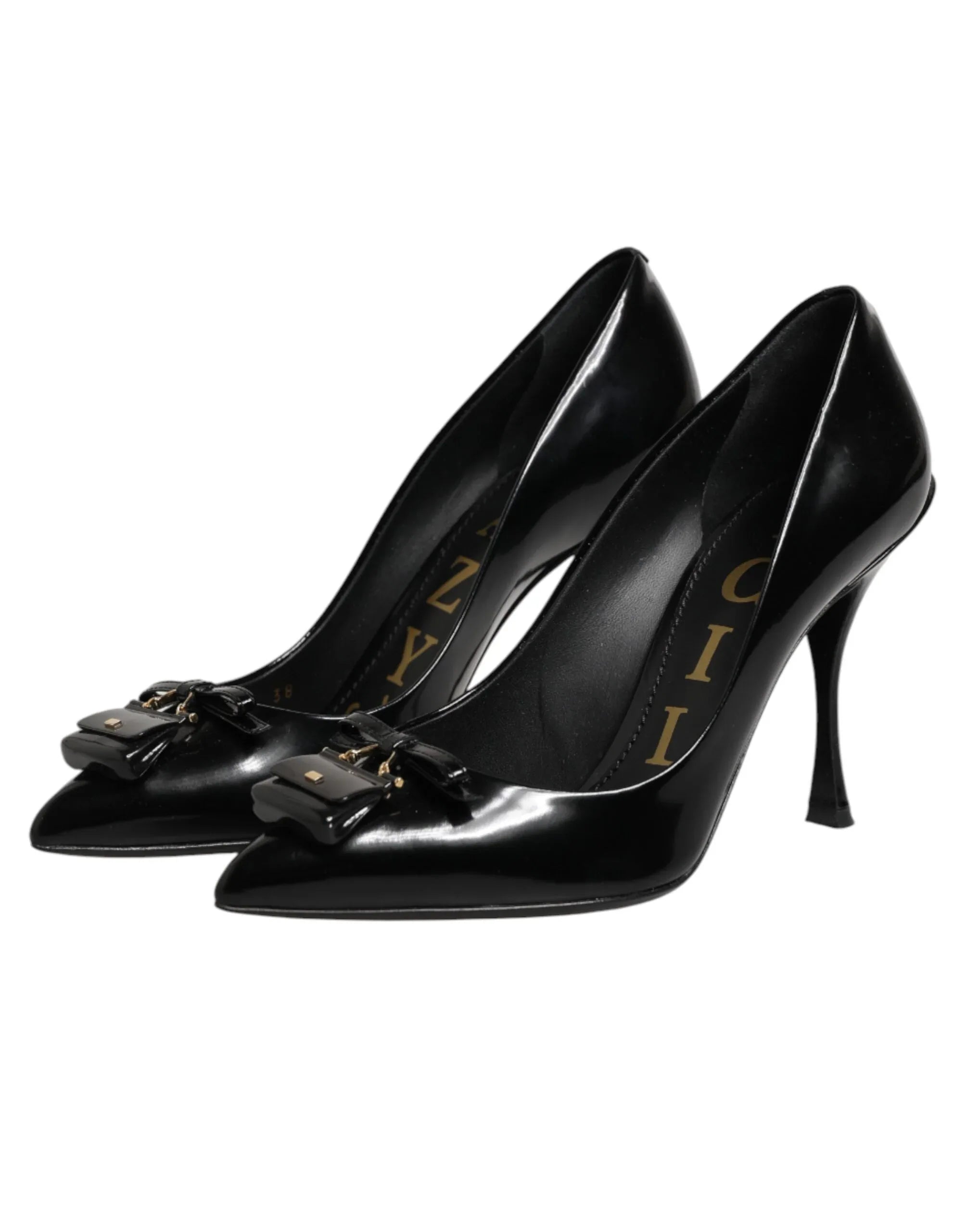 Dolce & Gabbana Black Bag Embellished Heels Pumps Shoes - Zeiniez
