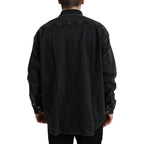Dolce & Gabbana Black Cotton Long Sleeve Denim Casual Shirt - Zeiniez