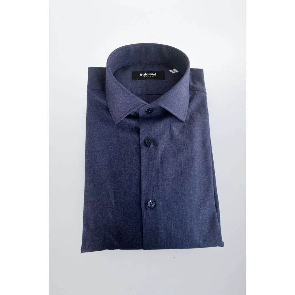 Baldinini Trend Blue Cotton Men Shirt - Zeiniez
