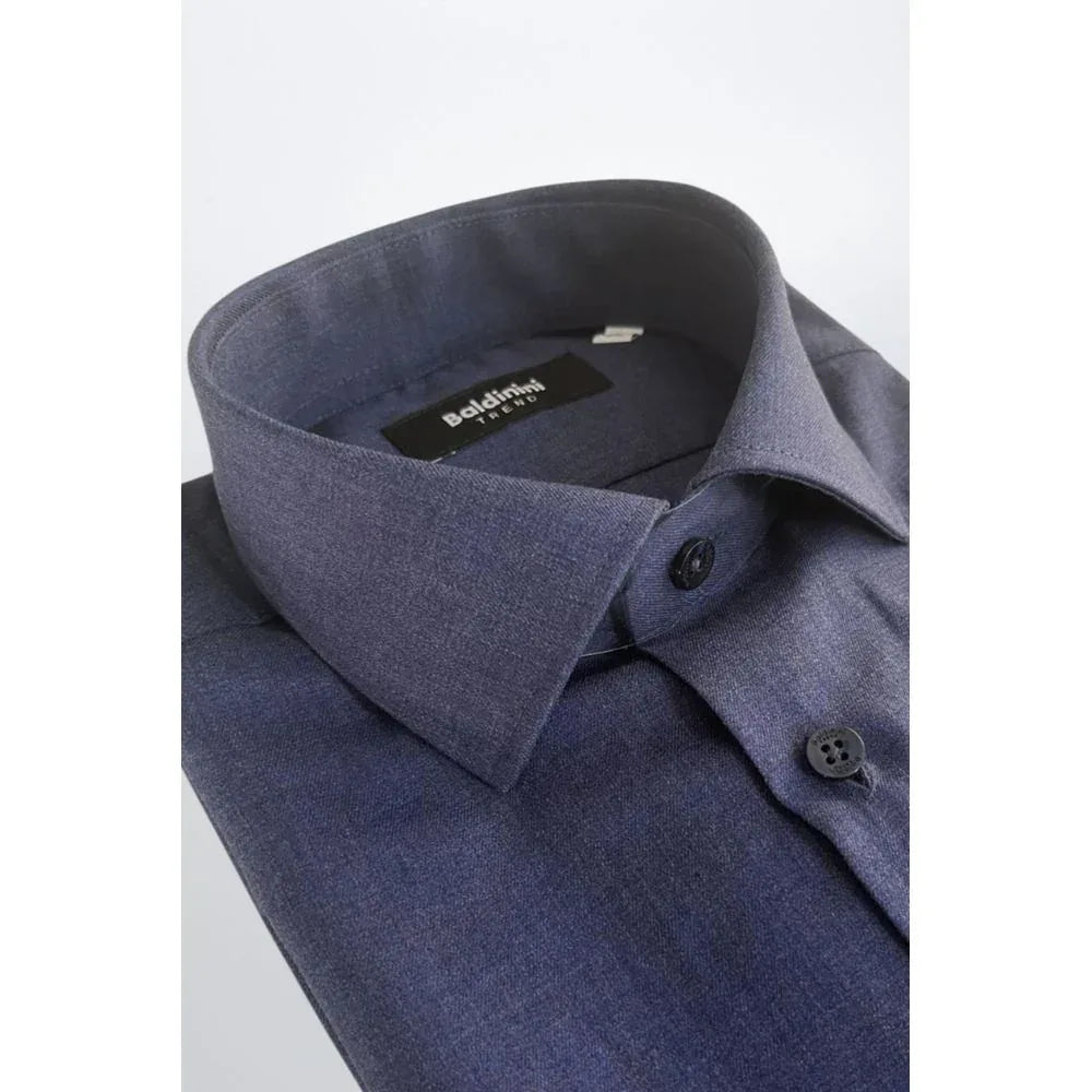 Baldinini Trend Blue Cotton Men Shirt - Zeiniez