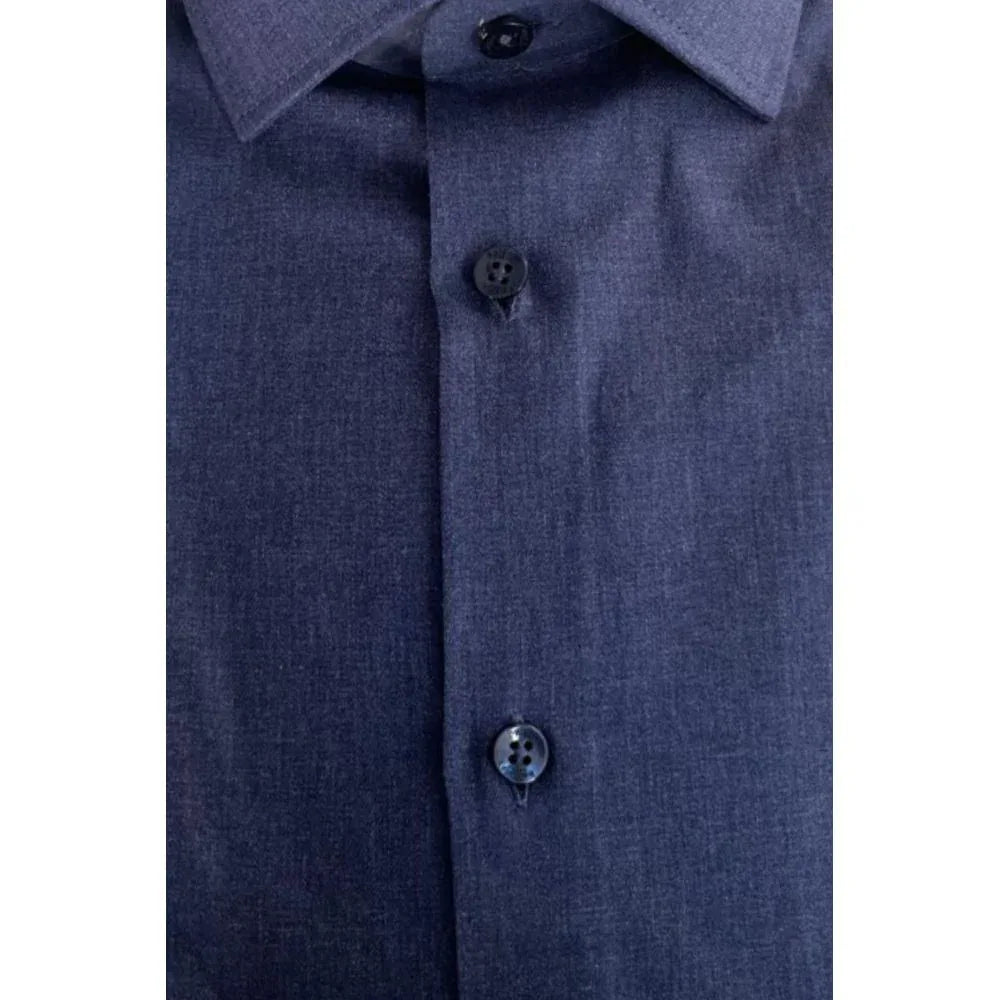 Baldinini Trend Blue Cotton Men Shirt - Zeiniez
