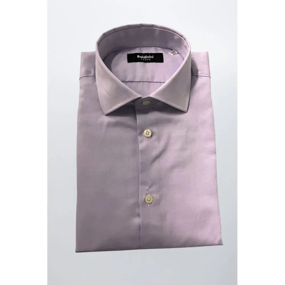 Baldinini Trend Purple Cotton Men Shirt - Zeiniez