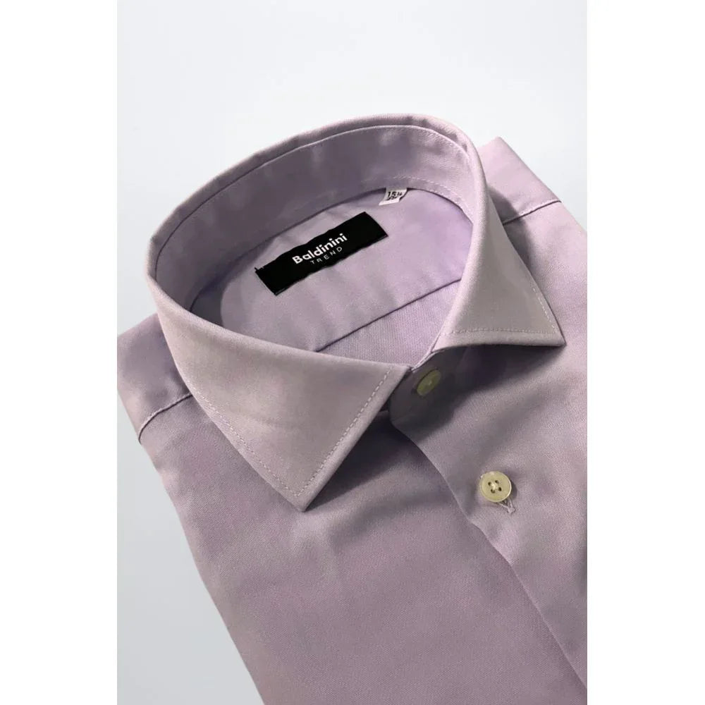 Baldinini Trend Purple Cotton Men Shirt - Zeiniez