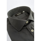 Baldinini Trend Gray Cotton Men Shirt - Zeiniez