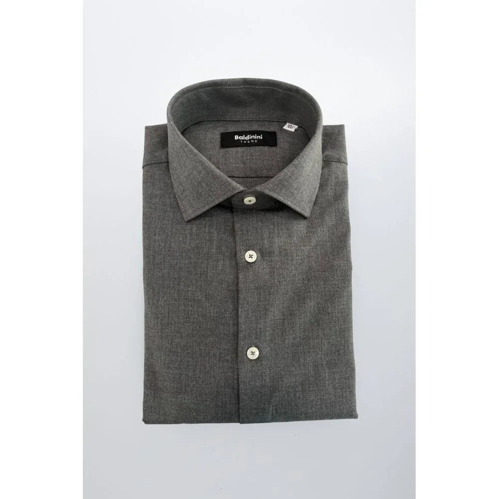 Baldinini Trend Gray Cotton Men's Shirt - Zeiniez