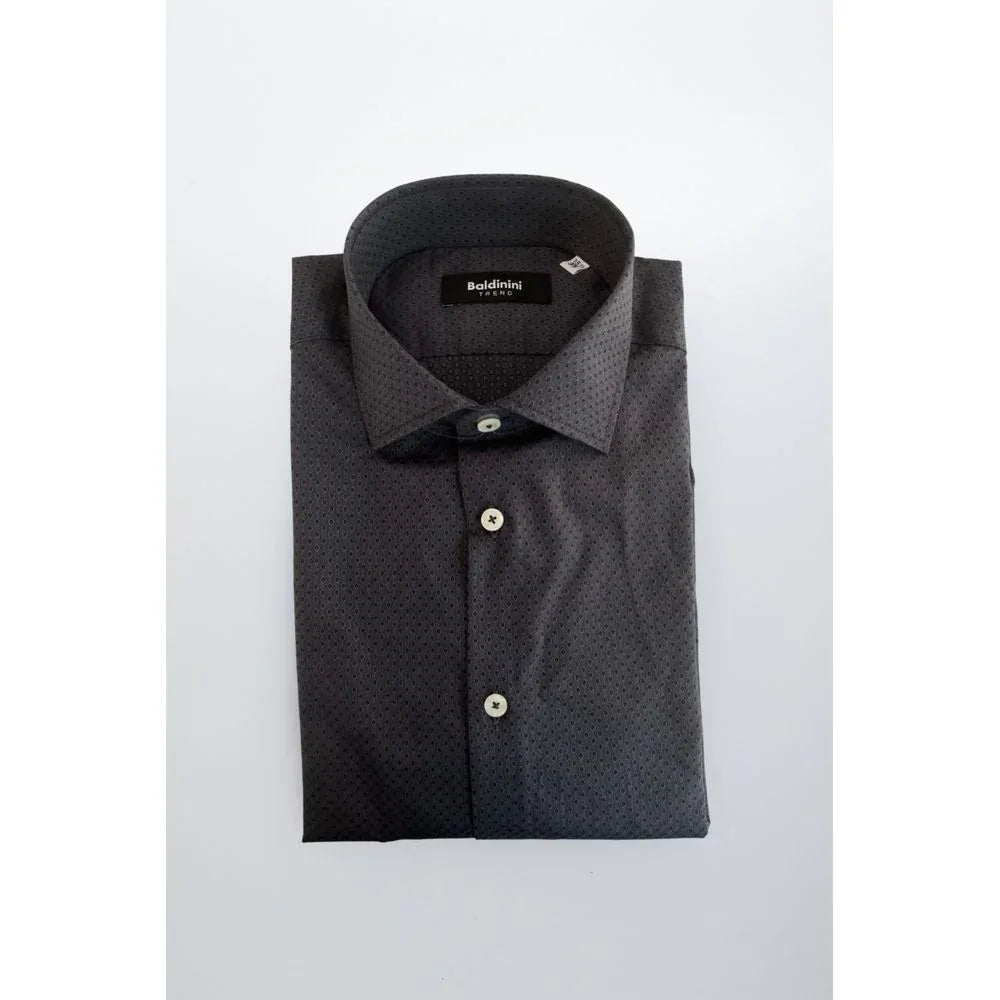 Baldinini Trend Gray Cotton Men Shirt - Zeiniez
