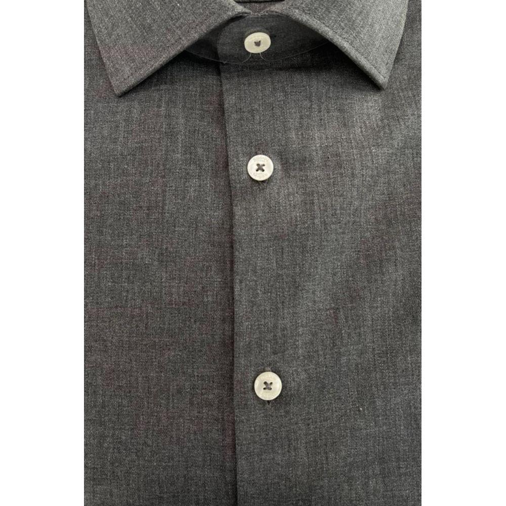 Baldinini Trend Gray Cotton Men's Shirt - Zeiniez