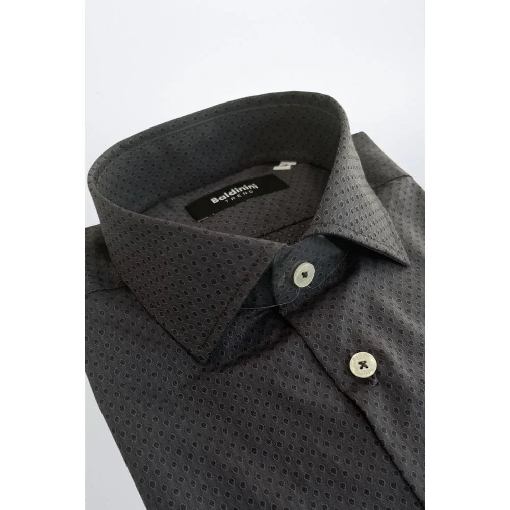 Baldinini Trend Gray Cotton Men Shirt - Zeiniez