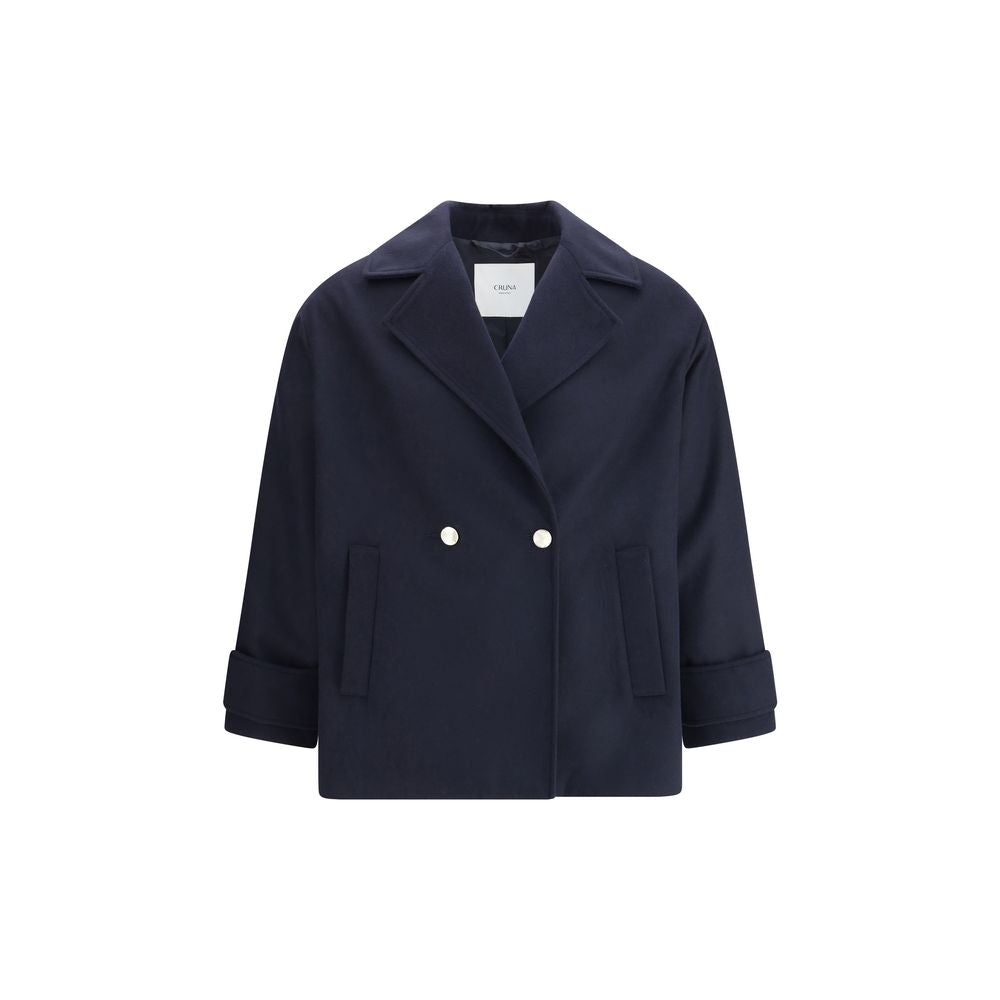 Cruna Blue Fleece Wool Coat - Zeiniez