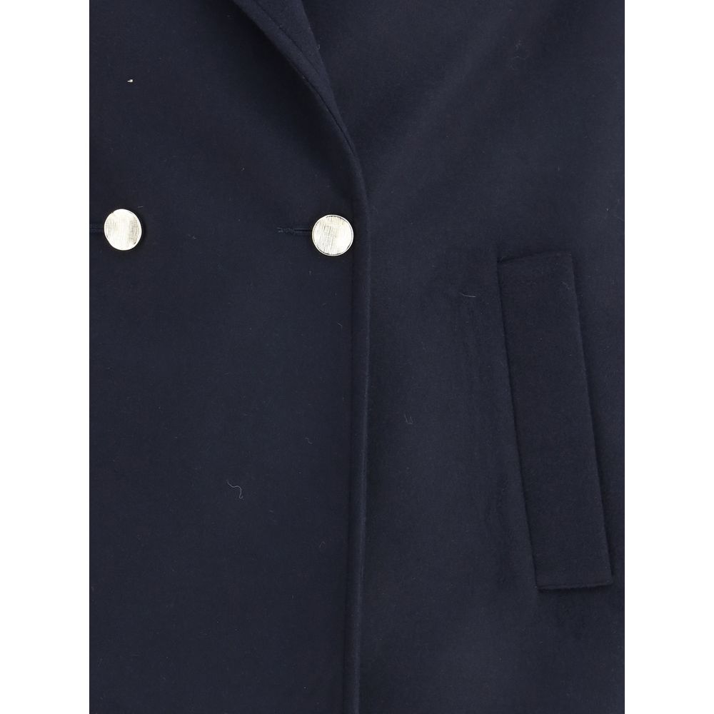 Cruna Blue Fleece Wool Coat - Zeiniez