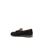Brunello Cucinelli Black Calf Leather Bos Taurus Slip-On Loafers