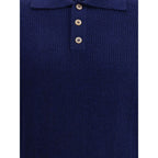 Brunello Cucinelli Blue Cashmere Polo Shirt