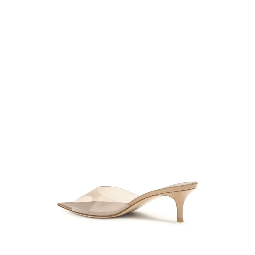 Gianvito Rossi Beige Polyurethane Stiletto Heel Sandals - Zeiniez