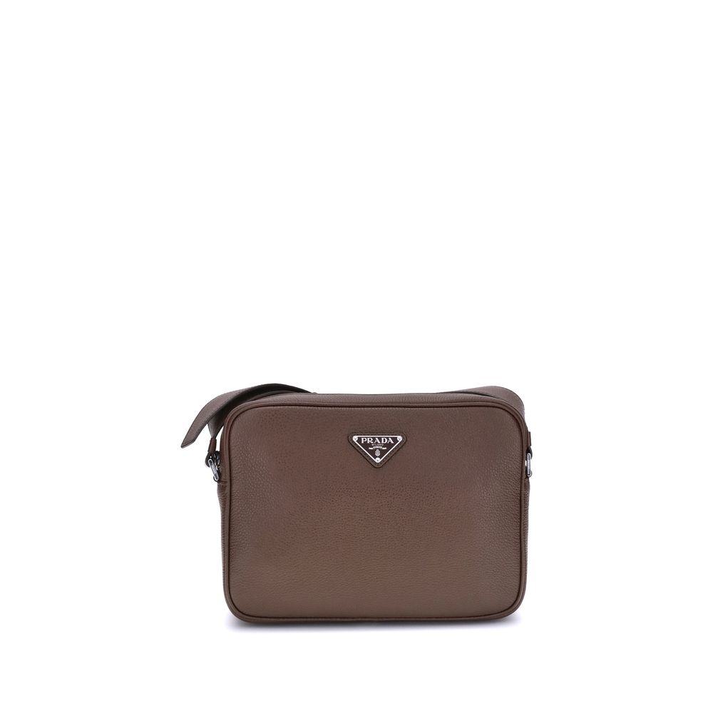 Prada Brown Calf Leather Bos Taurus Shoulder Bag - Zeiniez