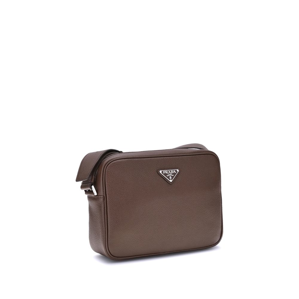 Prada Brown Calf Leather Bos Taurus Shoulder Bag - Zeiniez