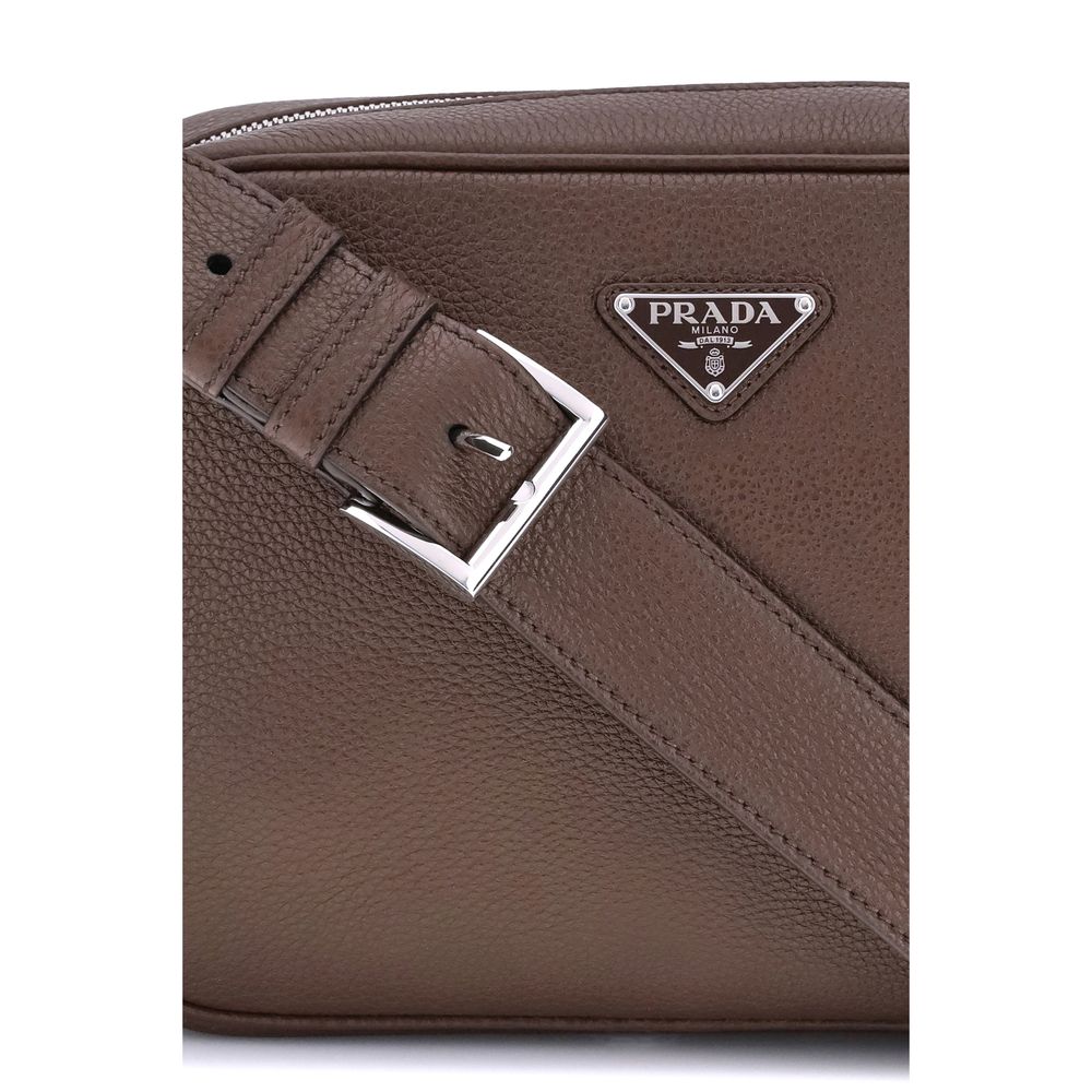 Prada Brown Calf Leather Bos Taurus Shoulder Bag - Zeiniez