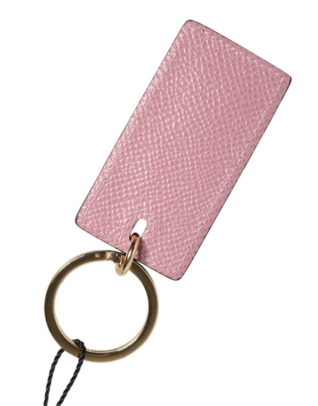 Dolce & Gabbana Pink Calf Leather Logo Metal Ring Men Keychain Keyring - Zeiniez