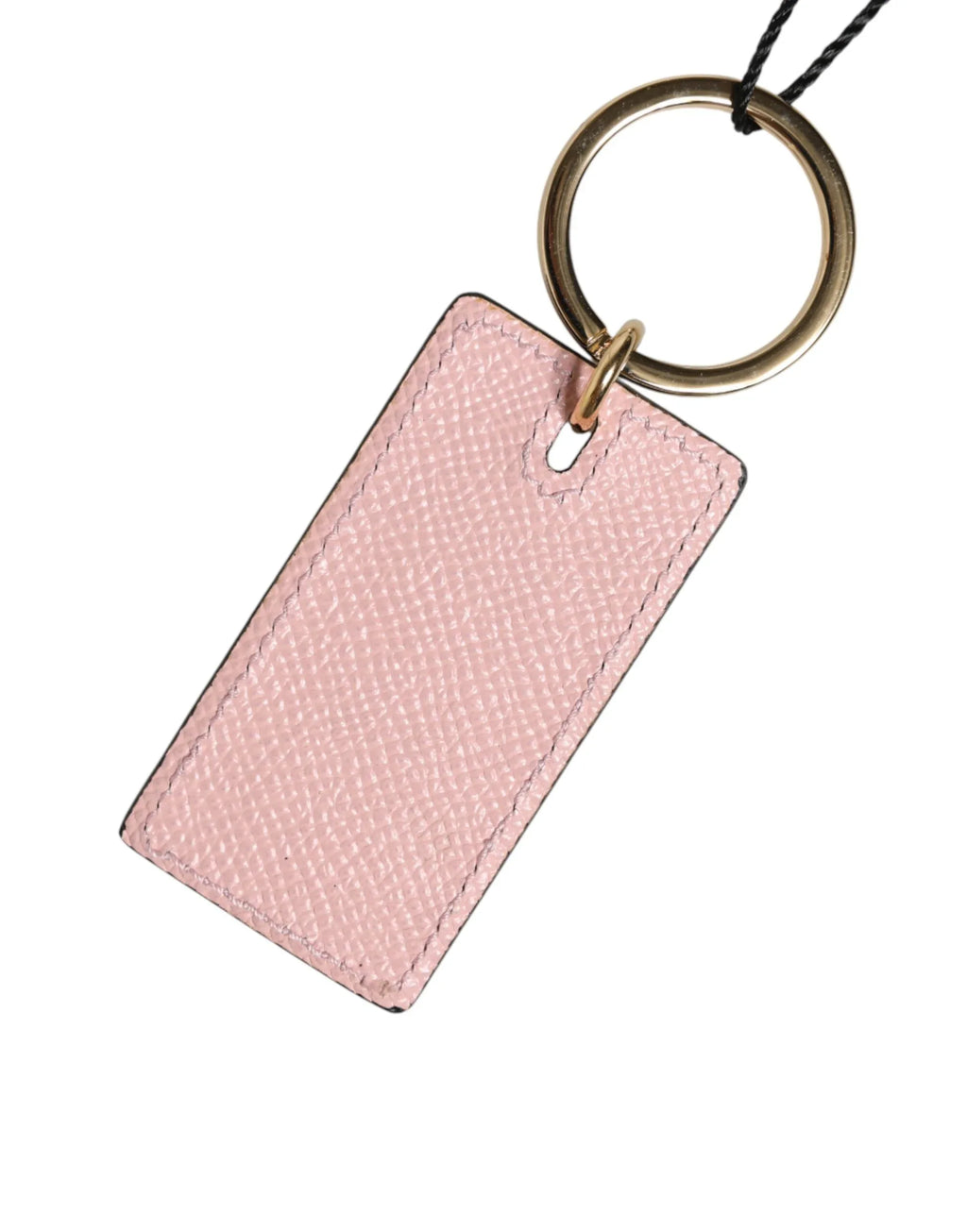 Dolce & Gabbana Pink Calf Leather DG Logo Metal Ring Keychain Keyring - Zeiniez