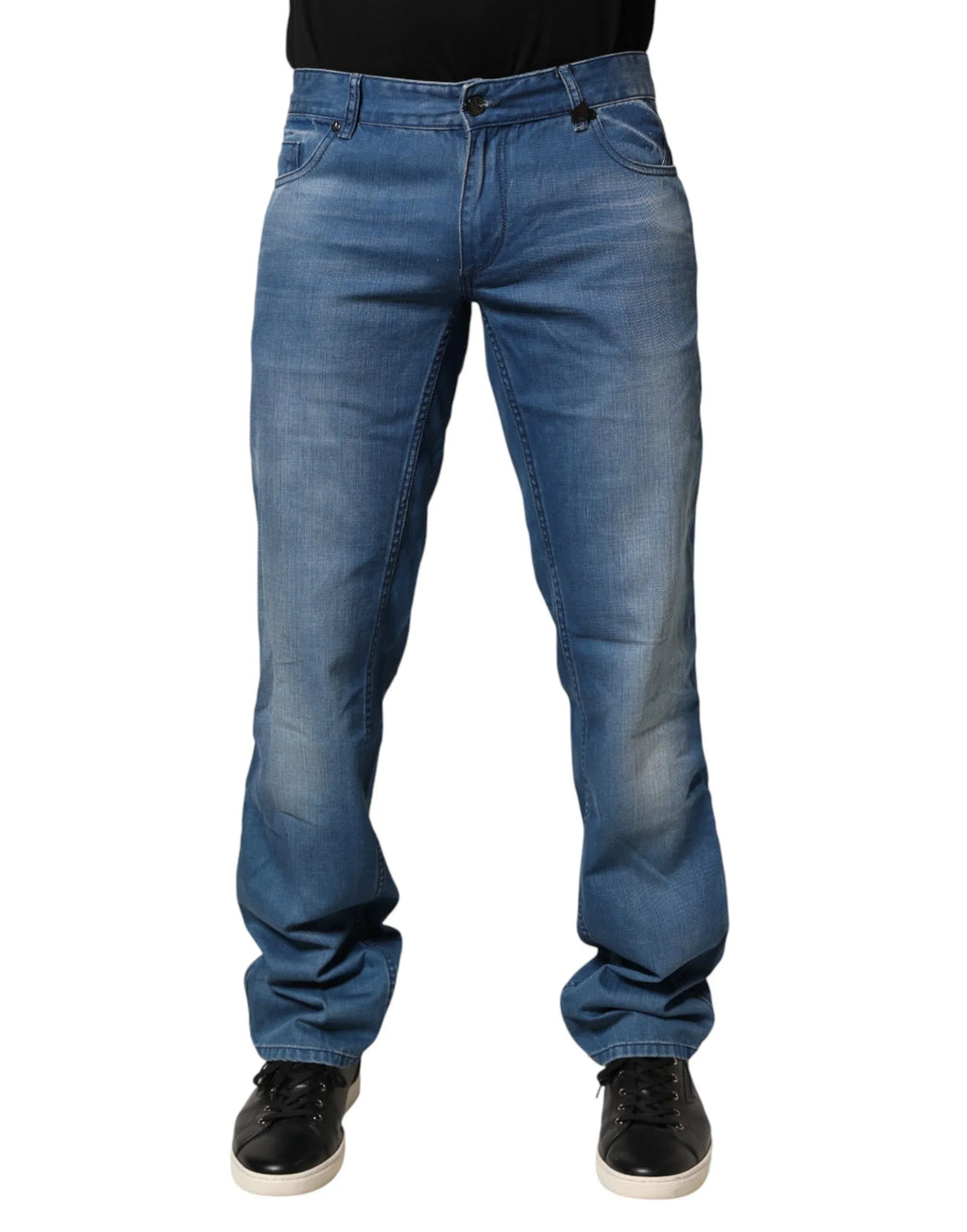 Verri Blue Washed Cotton Regular Fit Men Denim Trouser Jeans - Zeiniez