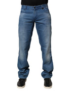 Verri Blue Washed Cotton Regular Fit Men Denim Trouser Jeans - Zeiniez