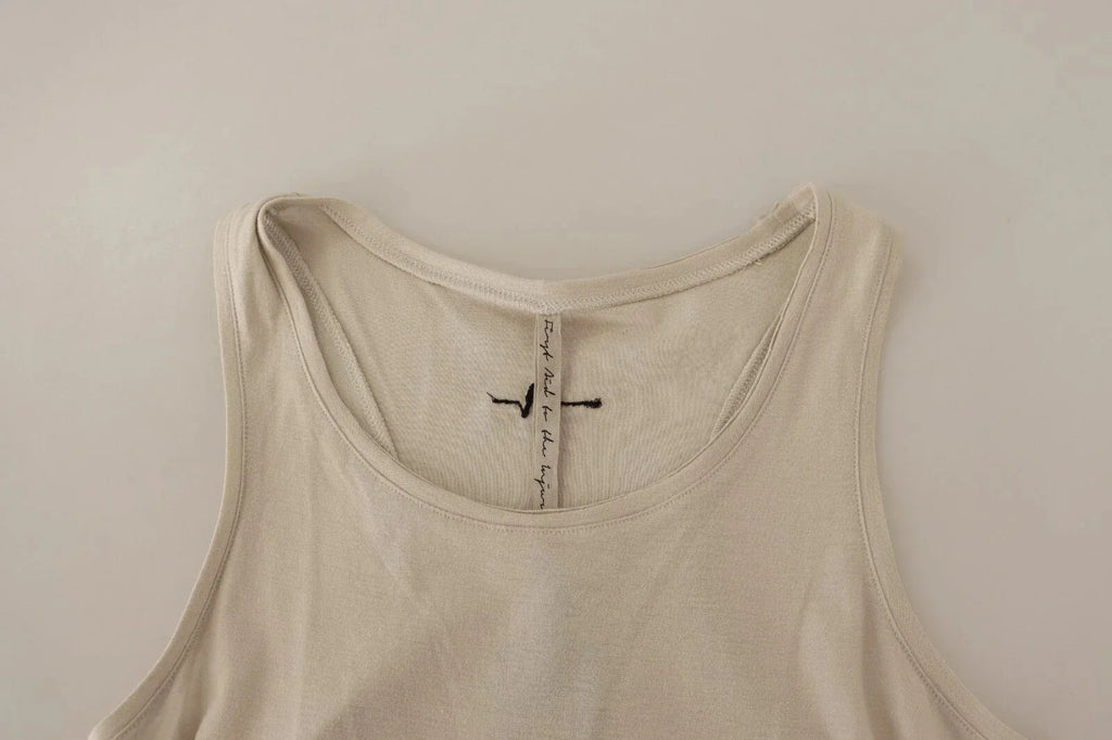 Max Mara Light Gray 100% Cotton Sleeveless Razor Back Tank Top - Zeiniez