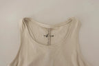 Max Mara Light Gray 100% Cotton Sleeveless Razor Back Tank Top - Zeiniez