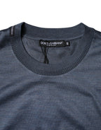 Dolce & Gabbana Blue Silk Crew Neck Short Sleeves Men T-shirt