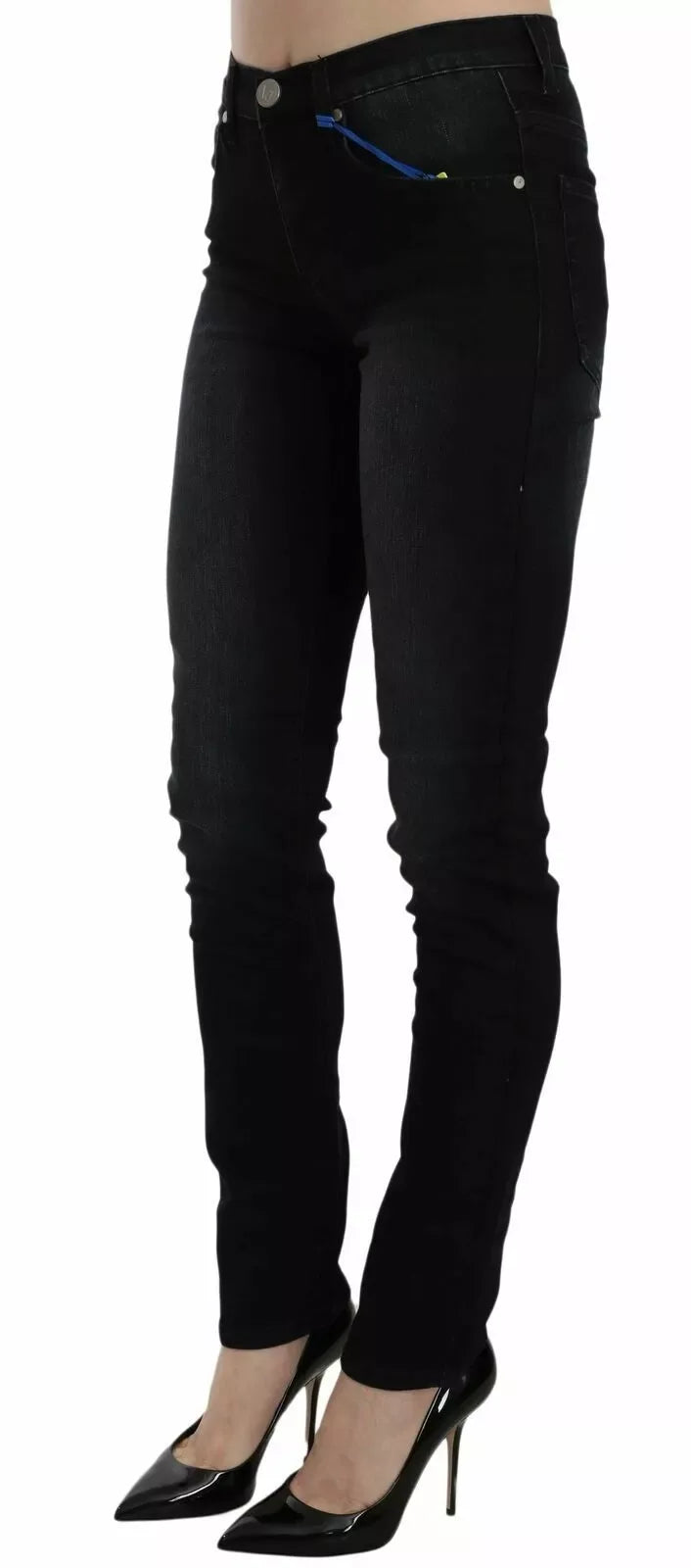Versace Jeans Couture Dark Black Dora Slim Fit Denim Pants - Zeiniez