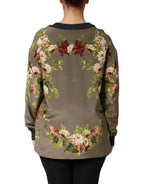 Dolce & Gabbana Enchanted Sicily Silk Crewneck Blouse Sweater - Zeiniez