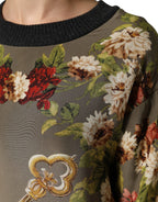 Dolce & Gabbana Enchanted Sicily Silk Crewneck Blouse Sweater - Zeiniez