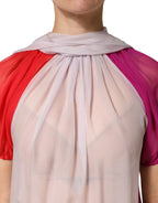 Dolce & Gabbana Multicolor Short Sleeves Silk Blouse Top - Zeiniez