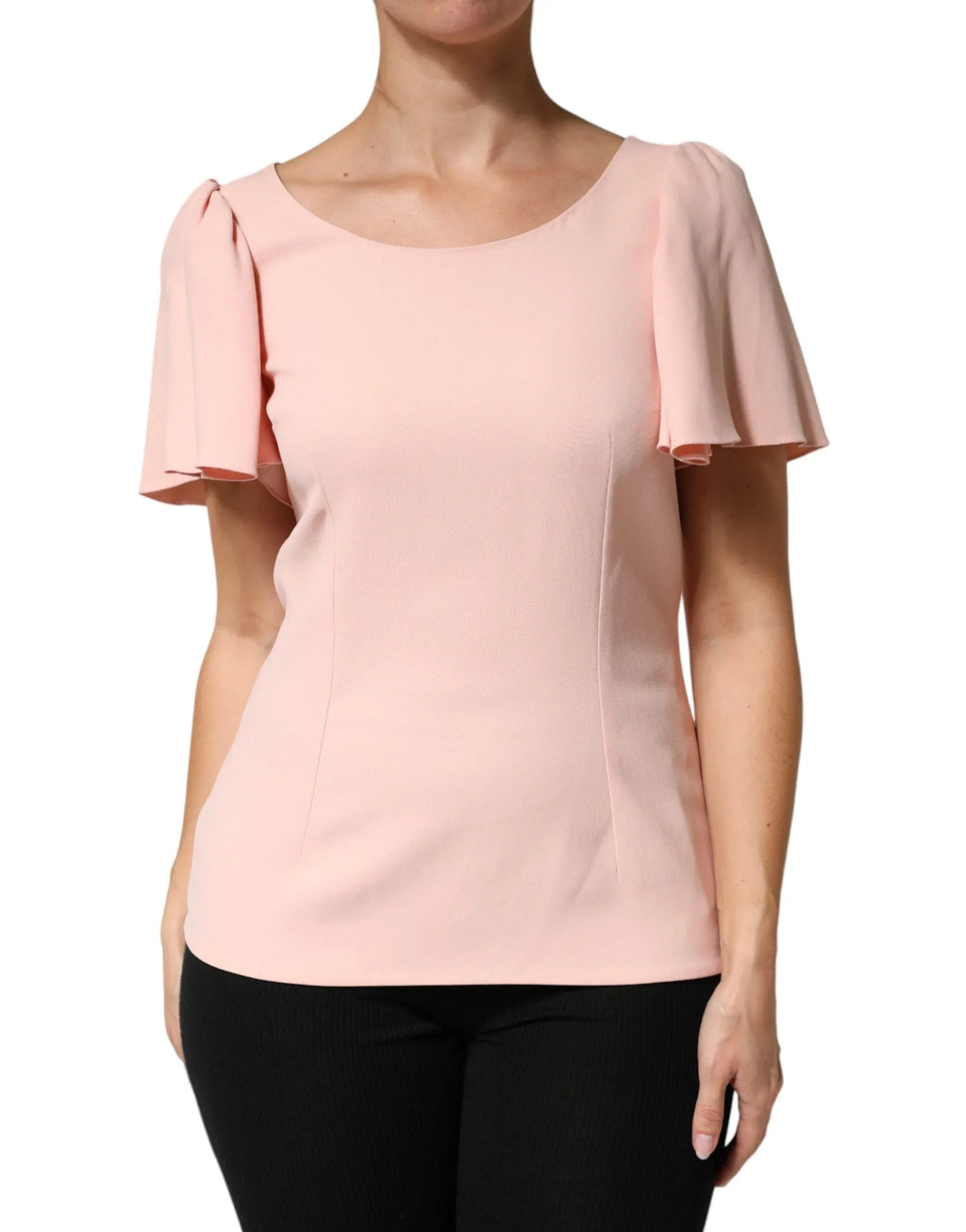 Dolce & Gabbana Pink Short Sleeves Round Neck Blouse Top - Zeiniez